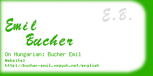 emil bucher business card